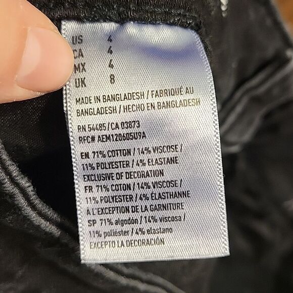 American Eagle Outfitters Black Hi-Rise Shortie Jean Shorts sz 4 - Picture 5 of 5